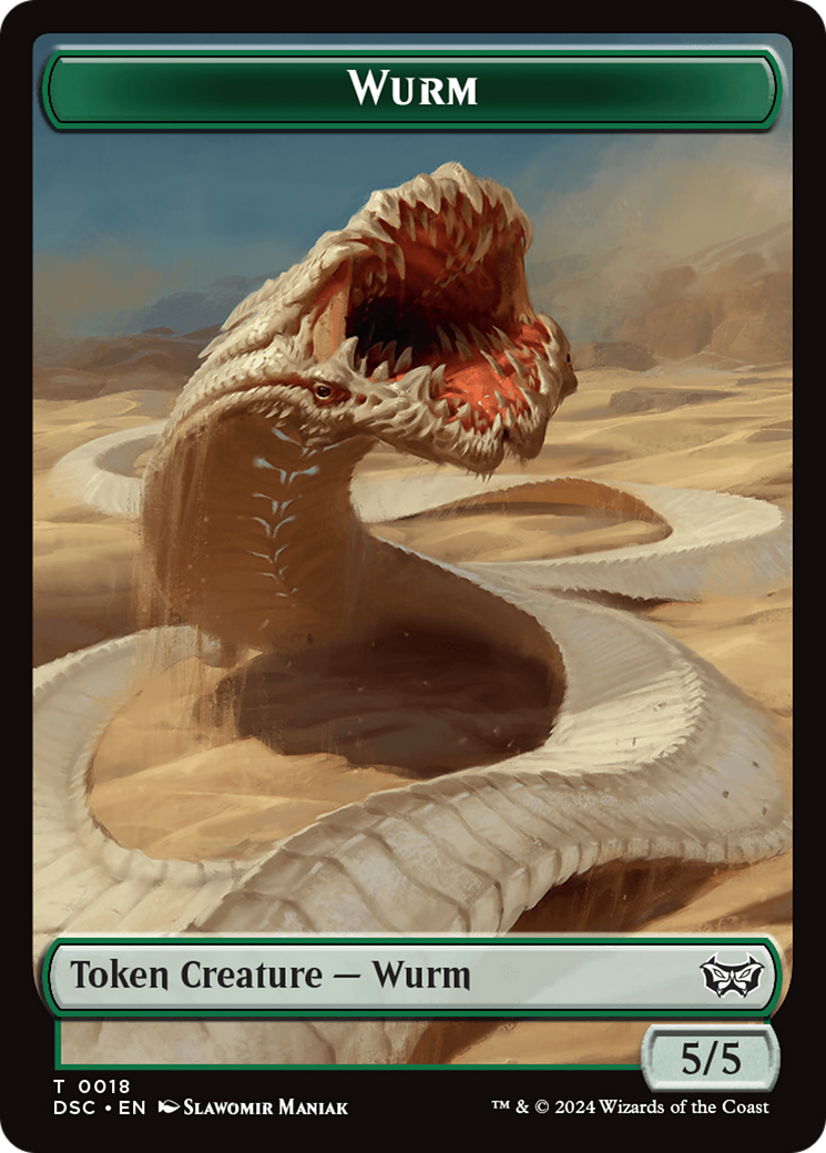 Wurm (0018) // Fractal Double-Sided Token (18 // 20) [Commander: Duskmourn: House of Horror]