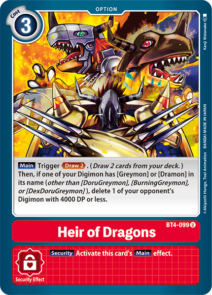 Heir of Dragons (BT4-099 U) [Great Legend]