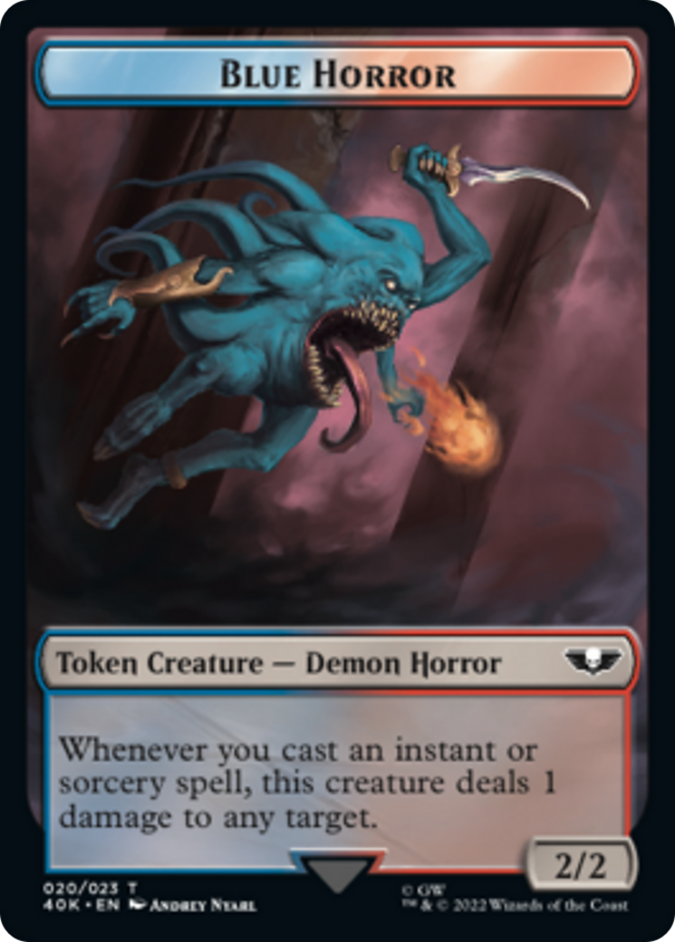 Spawn // Blue Horror Double-Sided Token (Surge Foil) (16 // 20) [Universes Beyond: Warhammer 40,000]