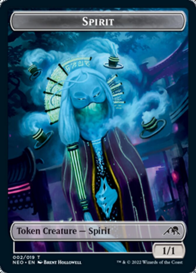Spirit (002) // Construct (015) Double-sided Token (2 // 15) [Kamigawa: Neon Dynasty]
