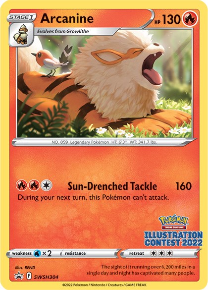 Arcanine (Illustration Contest 2022) (SWSH304) [SWSH: Sword & Shield Promo Cards]