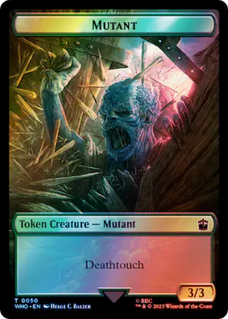 Human (0038) // Mutant Double-Sided Token (Surge Foil) (38 // 50) [Universes Beyond: Doctor Who]