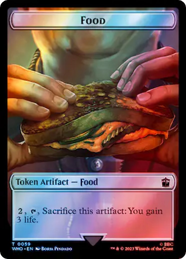 Human (0038) // Food (0059) Double-Sided Token (Surge Foil) (38 // 59) [Universes Beyond: Doctor Who]