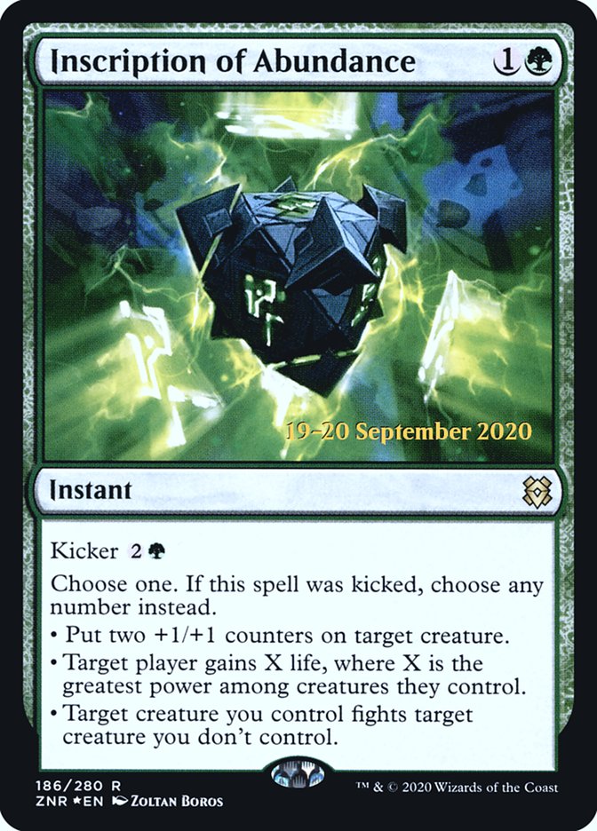 Inscription of Abundance (186) [Prerelease Cards]