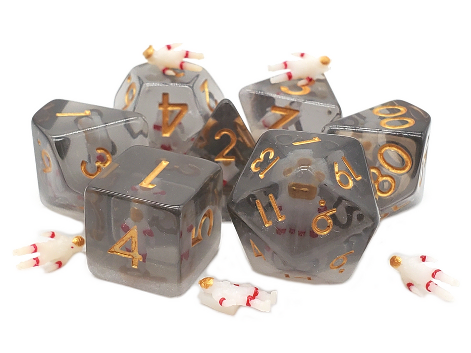 Old School 7 Piece DnD RPG Dice Set: Infused - Astronaut