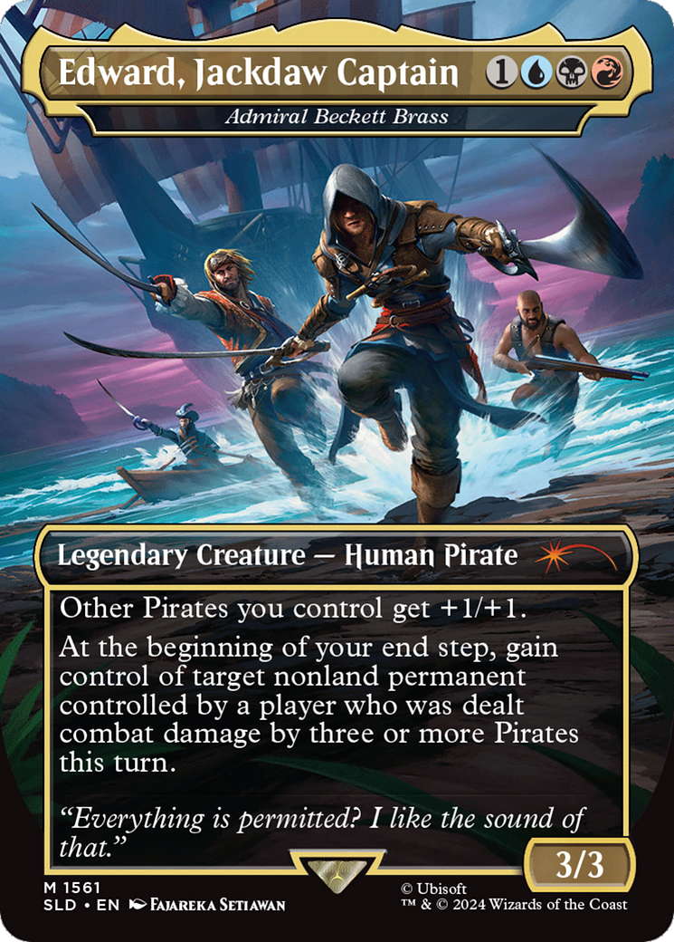 Edward, Jackdaw Captain - Admiral Beckett Brass (Rainbow Foil) (1561) [Secret Lair Drop Series]