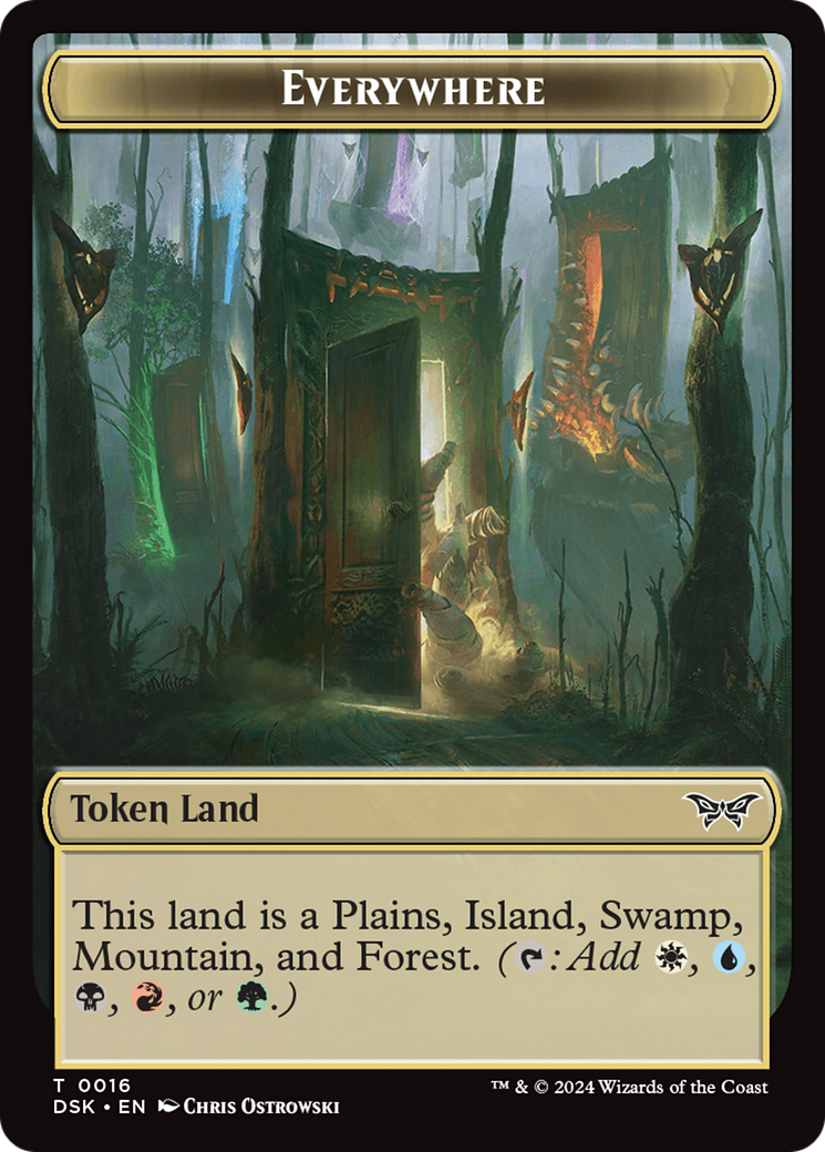 Everywhere // Copy Double-Sided Token (16 // 1) [Duskmourn: House of Horror]