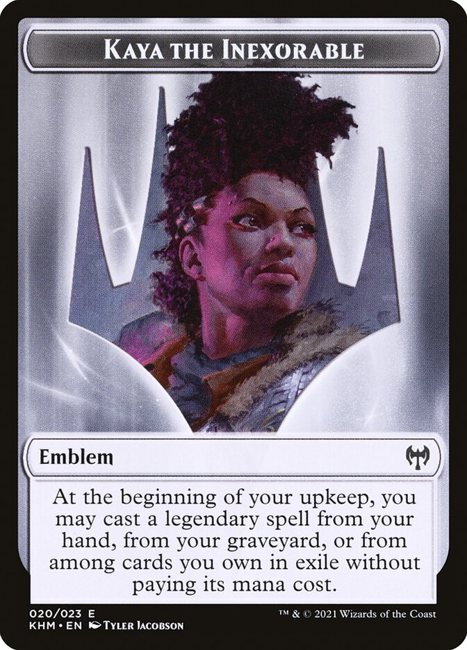 Treasure // Emblem - Kaya the Inexorable Double-Sided Token (19 // 20) [Kaldheim]