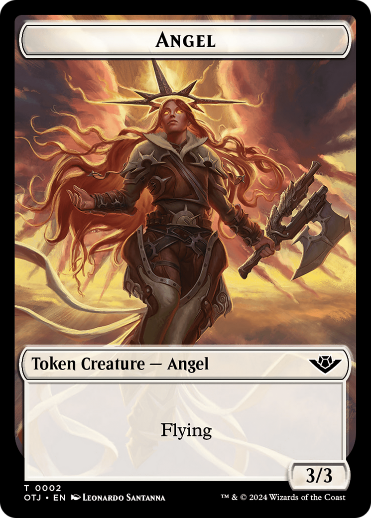 Mercenary // Angel Double-Sided Token (10 // 2) [Outlaws of Thunder Junction]