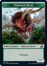 Dinosaur Beast // Human Soldier (004) Double-Sided Token (11 // 4) [Ikoria: Lair of Behemoths]