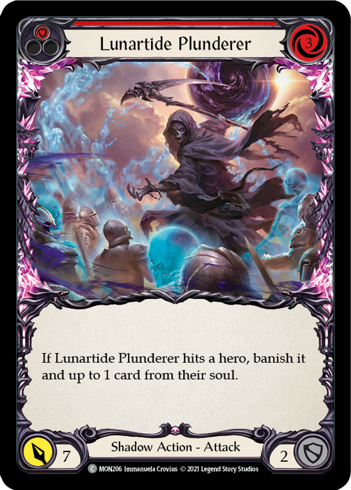 Lunartide Plunderer (Red) [MON206-RF] (Monarch)  1st Edition Rainbow Foil