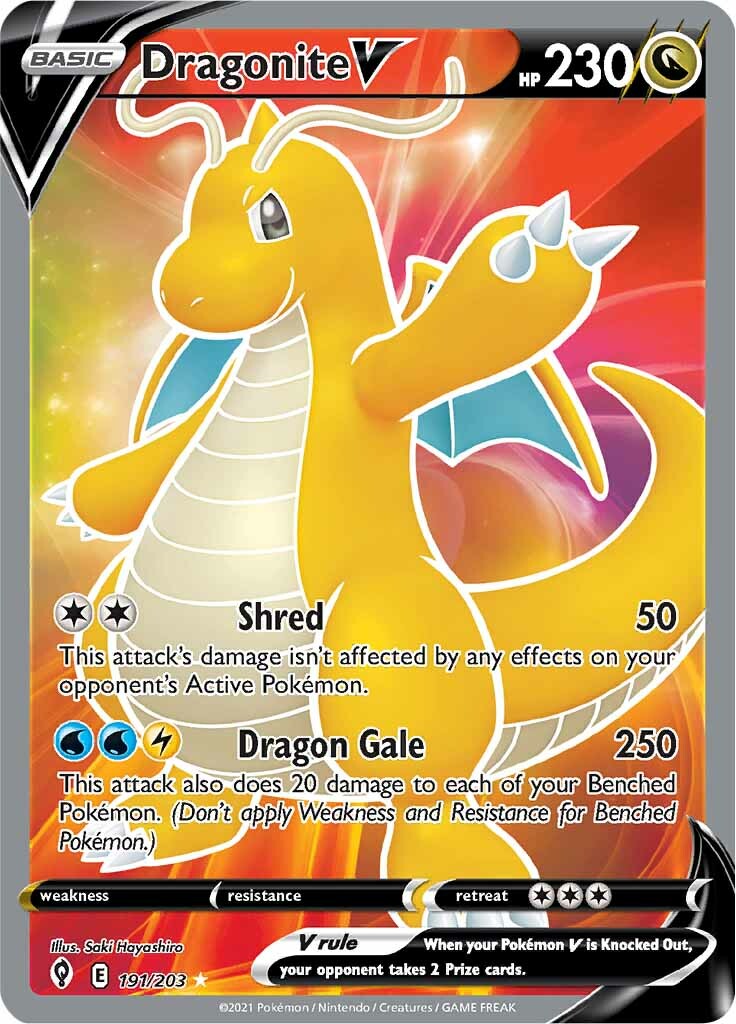 Dragonite V (Full Art) (191/203) [SWSH07: Evolving Skies]