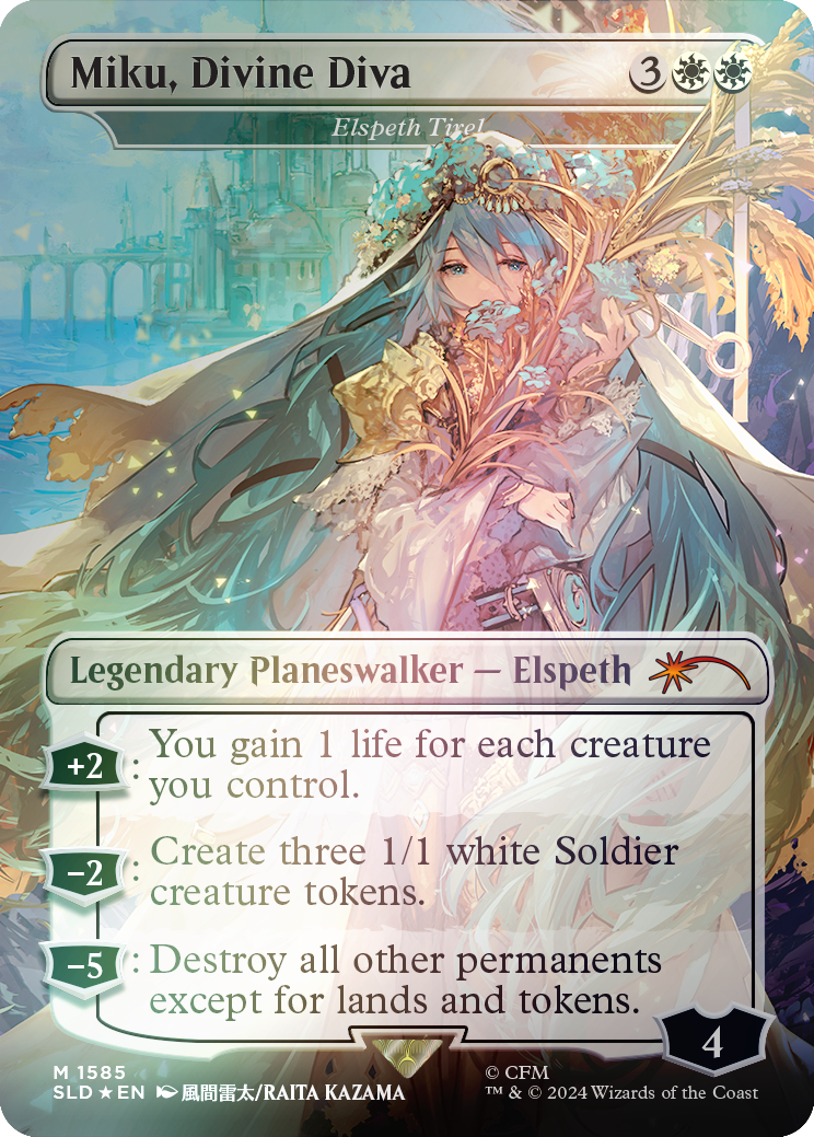 Miku, Divine Diva - Elspeth Tirel (Rainbow Foil) (1585) [Secret Lair Drop Series]