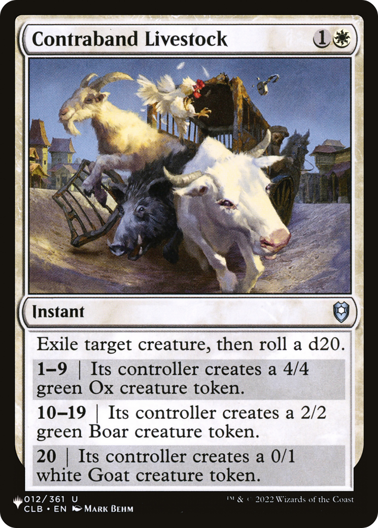 Contraband Livestock (012/361) [The List Reprints]