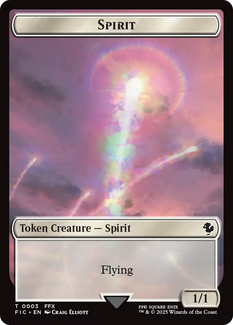 Spirit // Hero (0026) Double-Sided Token (Surge Foil) (3 // 26) [Commander: FINAL FANTASY]