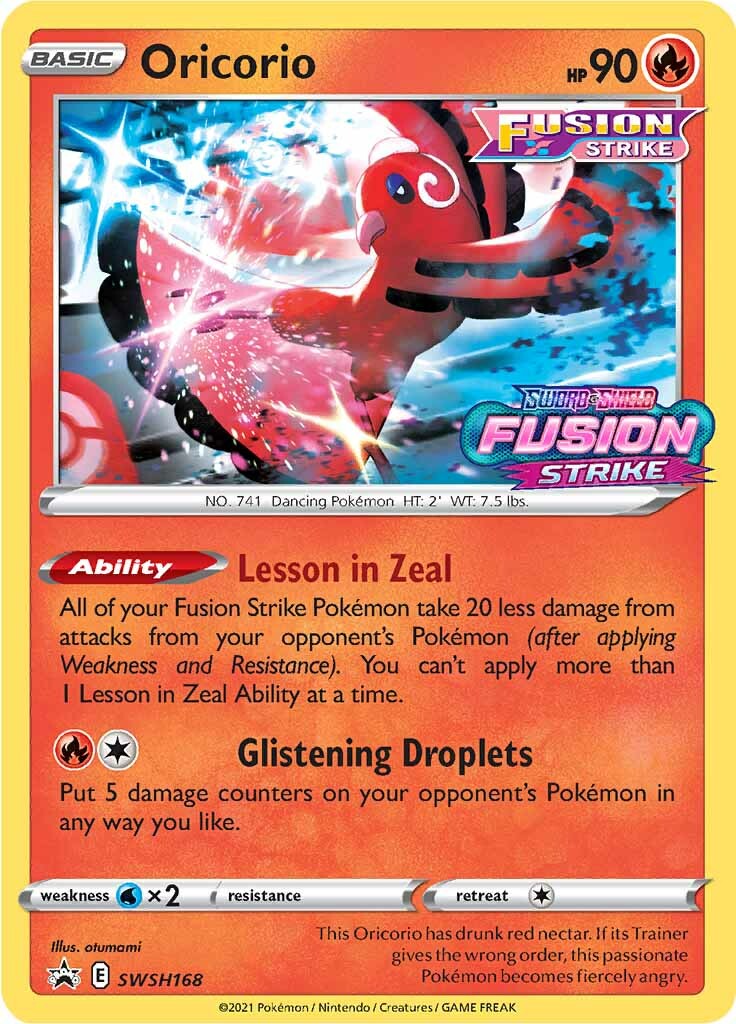 Oricorio - SWSH168 (Prerelease) (SWSH168) [SWSH: Sword & Shield Promo Cards]
