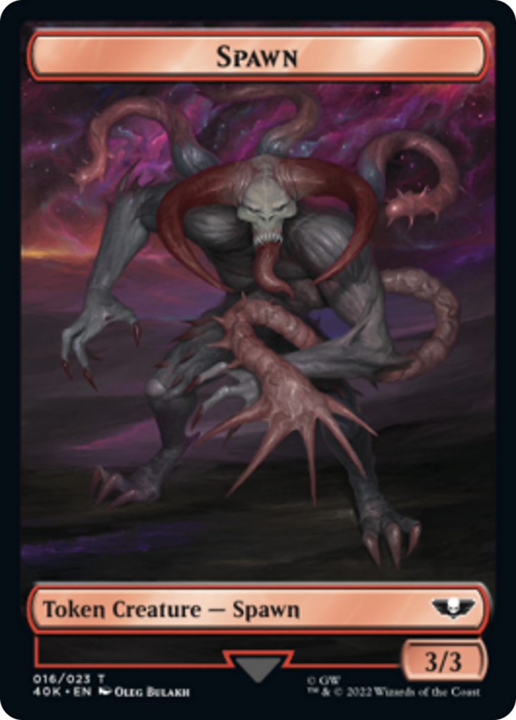Spawn // Blue Horror Double-Sided Token (Surge Foil) (16 // 20) [Universes Beyond: Warhammer 40,000]