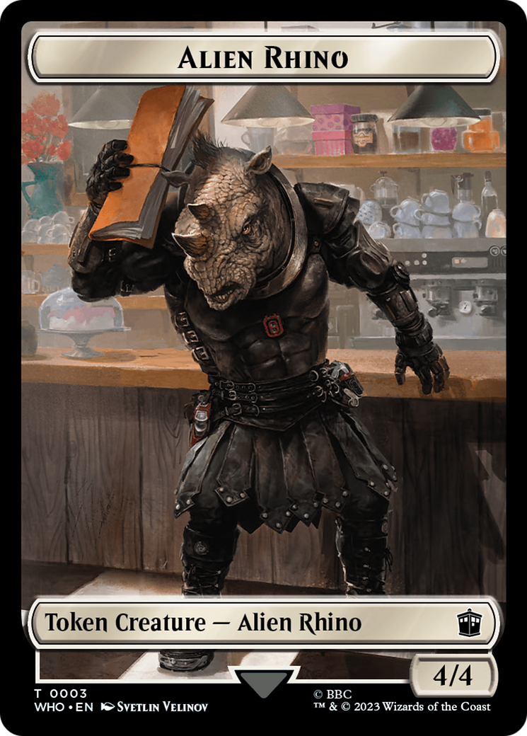 Alien Rhino // Alien Salamander Double-Sided Token (3 // 16) [Universes Beyond: Doctor Who]