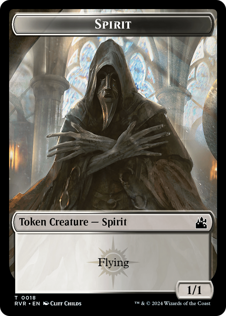 Spirit (0018) // Rhino Double-Sided Token (18 // 11) [Ravnica Remastered]