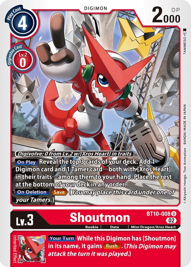 Shoutmon (BT10-008 U) [Xros Encounter]