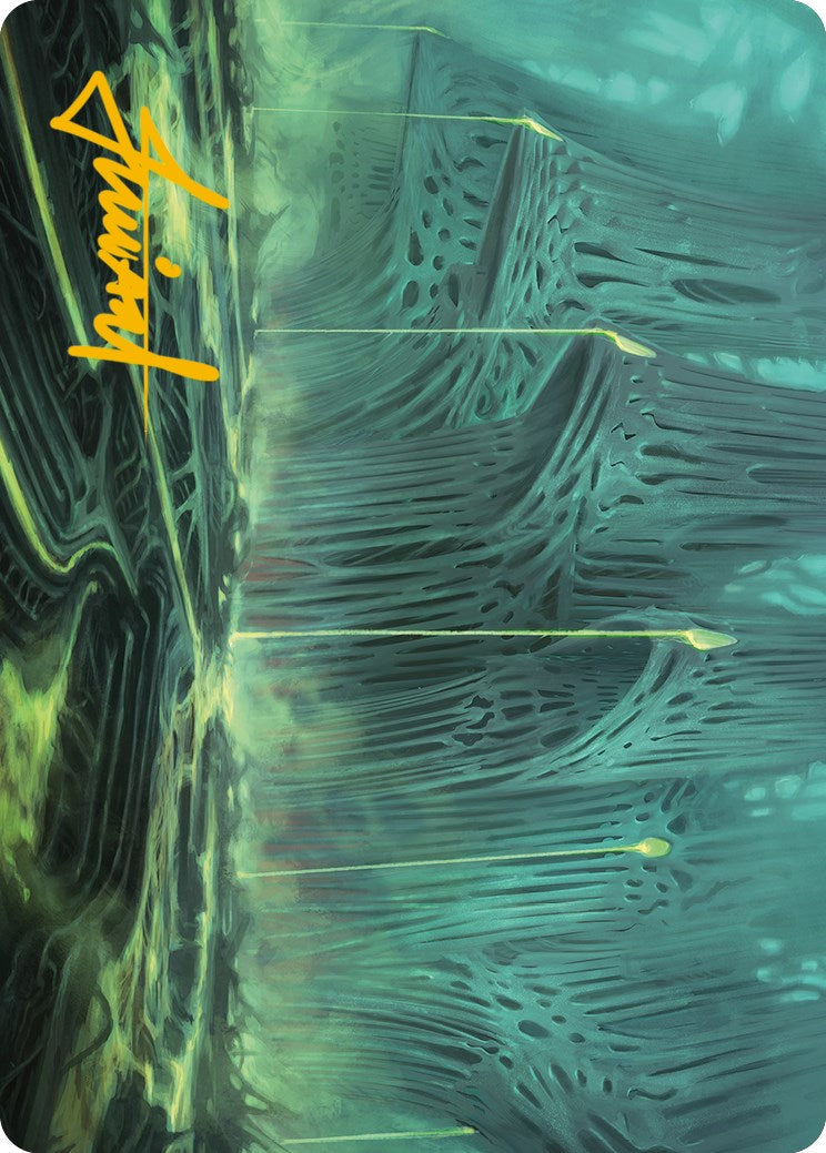 Swamp Art Card (Gold-Stamped Signature) (63) [Art Series: Phyrexia: All Will Be One]