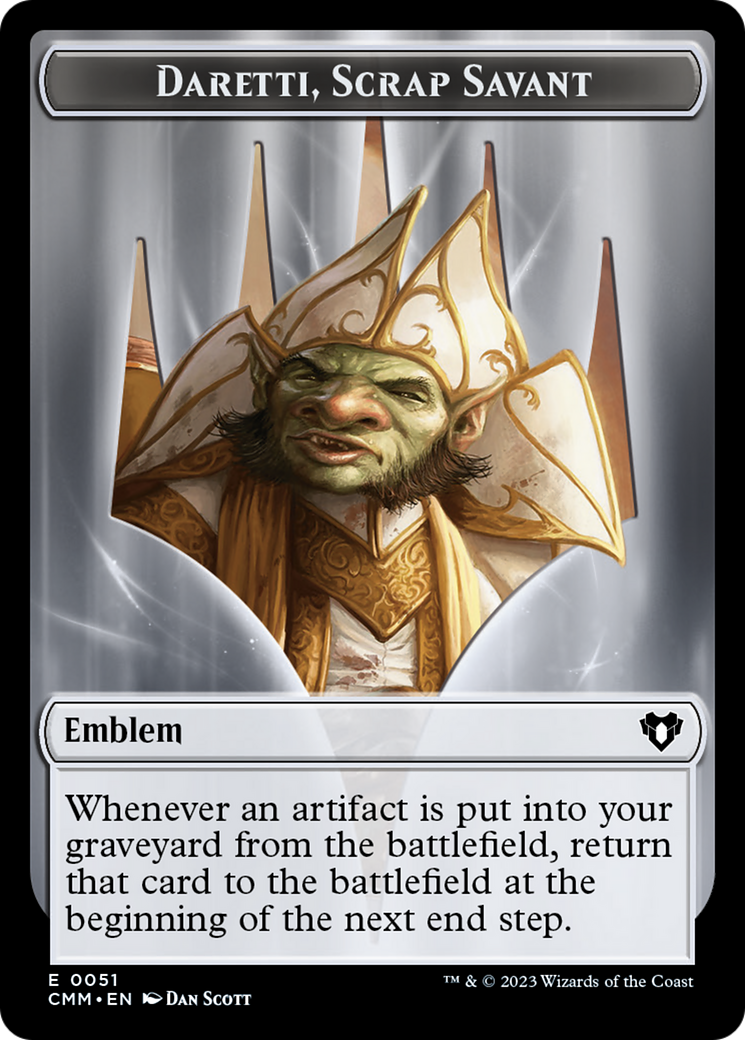 Soldier // Emblem - Daretti, Scrap Savant Double-Sided Token (9 // 51) [Commander Masters]