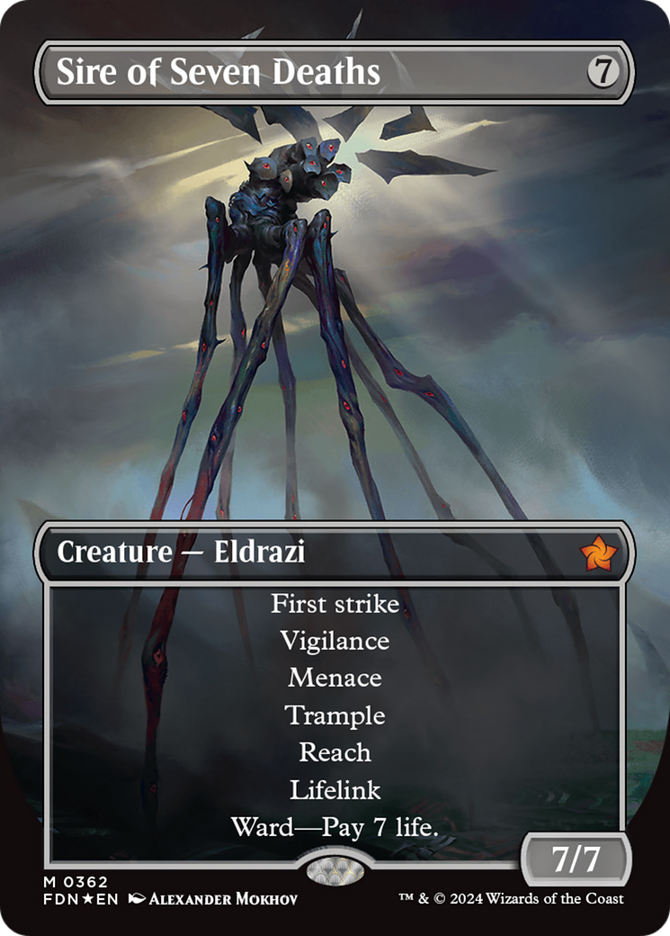 Sire of Seven Deaths (Borderless) (Mana Foil) (362) [Foundations]