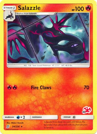Salazzle - 34/236 (#49 Charizard Stamped) (034/236) [Battle Academy]