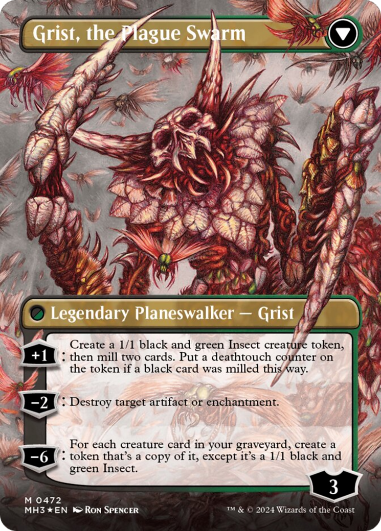 Grist, Voracious Larva (Borderless) (Textured Foil) (472) [Modern Horizons 3]