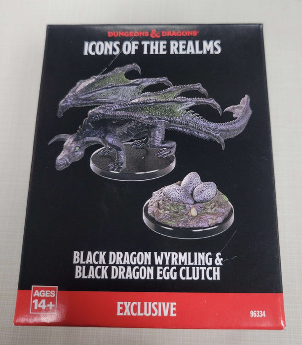 D&D Icons of the Realms: Black Dragon Wyrmling & Black Dragon Egg Clutch Exclusive Miniature Promo