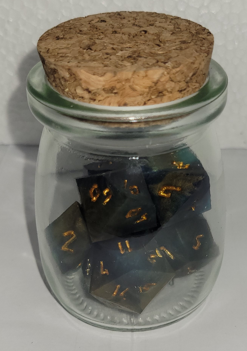 7 Piece Polyhedral Set - Blue and Brown