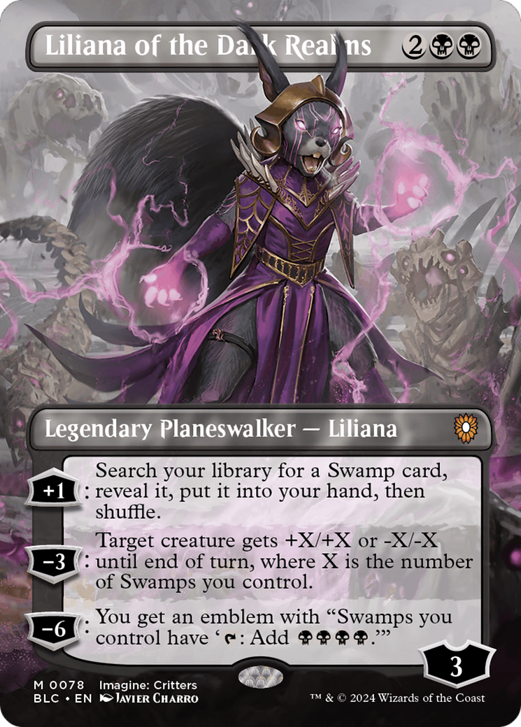 Liliana of the Dark Realms (Borderless) (78) [Commander: Bloomburrow]
