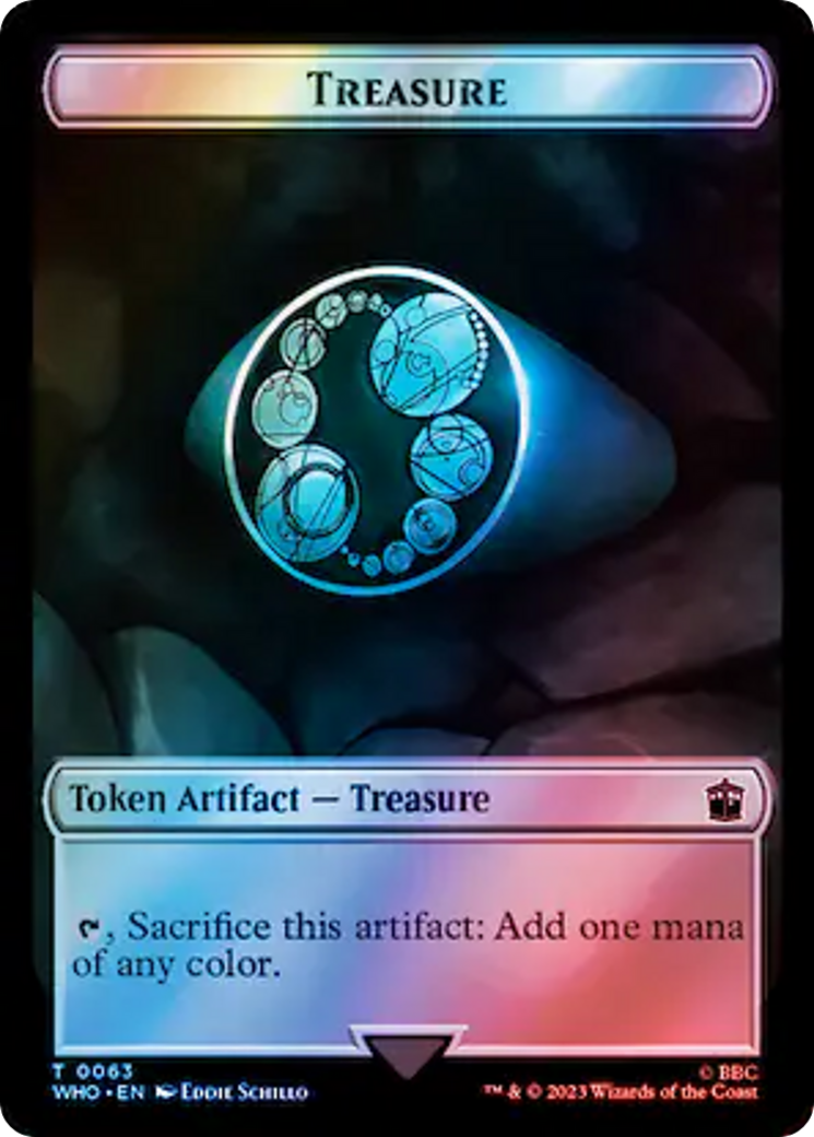 Alien Angel // Treasure (0063) Double-Sided Token (Surge Foil) (43 // 63) [Universes Beyond: Doctor Who]