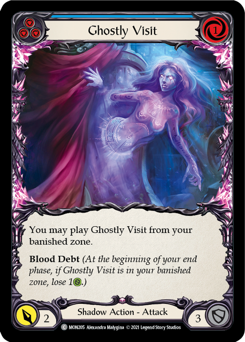 Ghostly Visit (Blue) [MON205-RF] (Monarch)  1st Edition Rainbow Foil