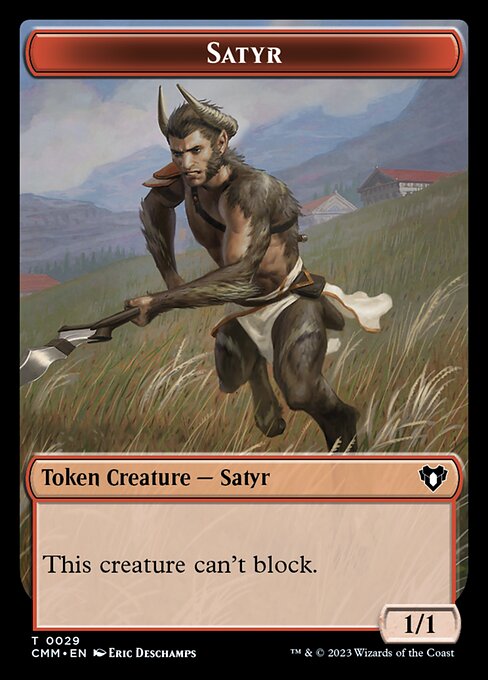 Treasure // Satyr Double-Sided Token (48 // 29) [Commander Masters]