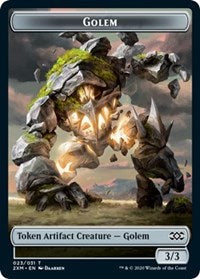 Golem // Human Soldier Double-Sided Token (23 // 5) [Double Masters]