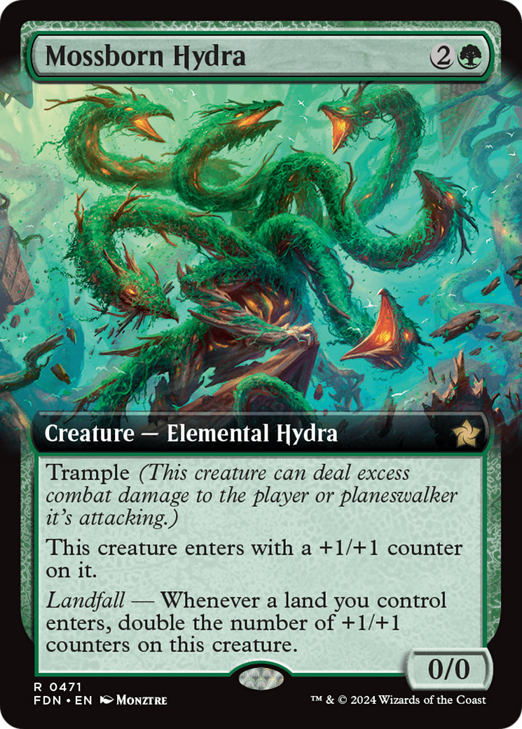 Mossborn Hydra (Extended Art) (471) [Foundations]