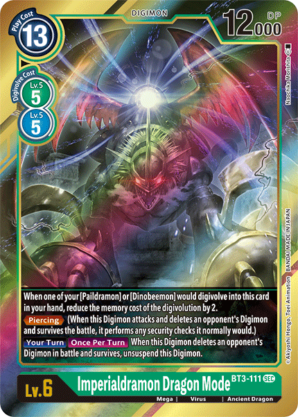Imperialdramon Dragon Mode (Secret Rare) (Alternate Art) (BT3-111 SEC) [Release Special Booster 1.5]