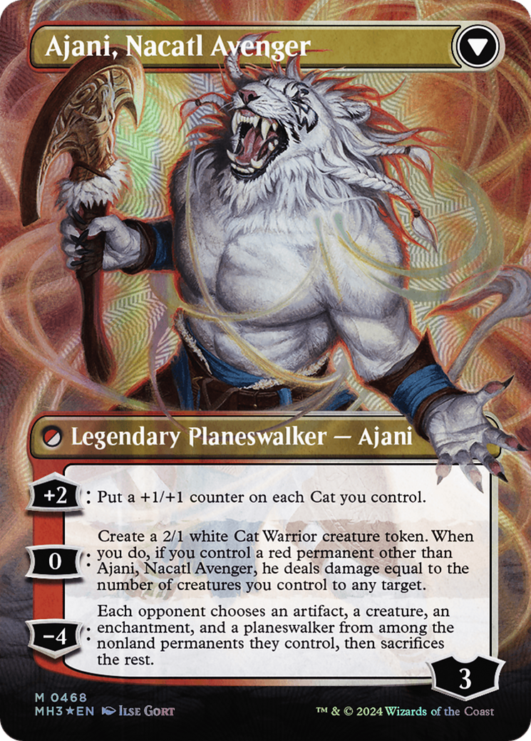 Ajani, Nacatl Pariah (Borderless) (Textured Foil) (468) [Modern Horizons 3]