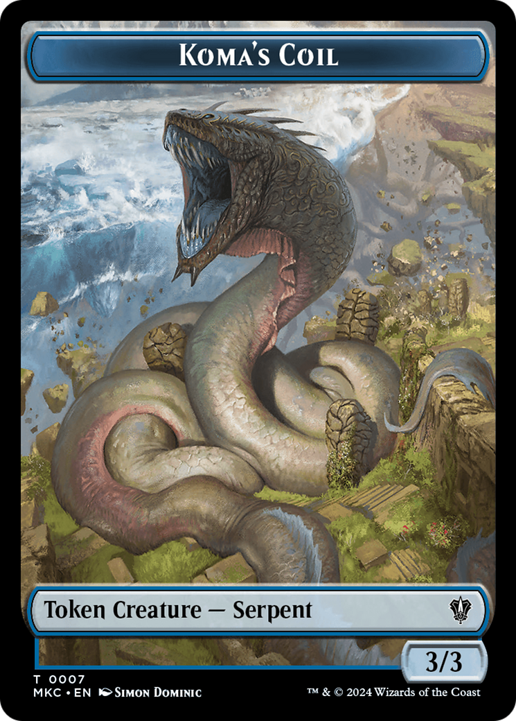 Drake // Koma's Coil Double-Sided Token (6 // 7) [Commander: Murders at Karlov Manor]