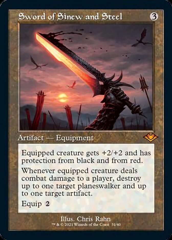 Sword of Sinew and Steel (Retro Frame) (Foil Etched) (31) [Modern Horizons]