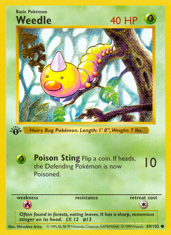 Weedle (069/102) [Base Set (Shadowless)]