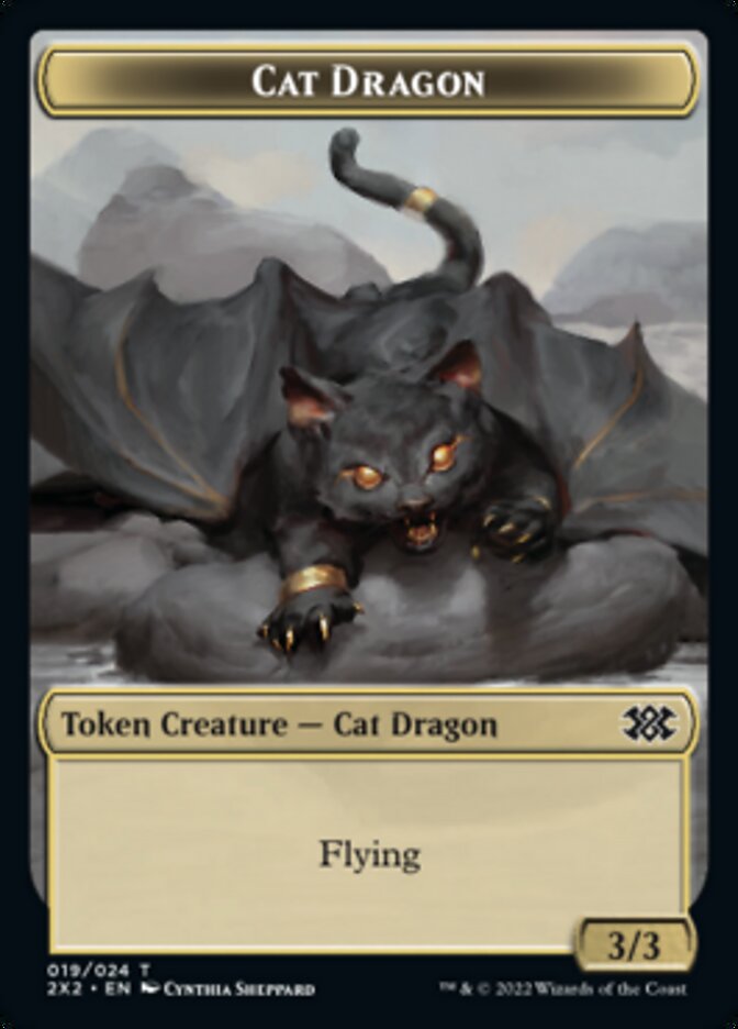 Cat Dragon // Soldier Double-Sided Token (19 // 7) [Double Masters 2022]