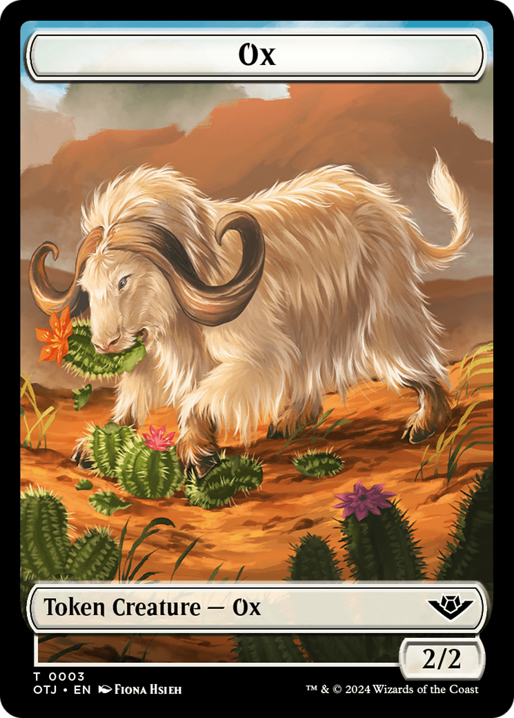 Treasure // Ox Double-Sided Token (18 // 3) [Outlaws of Thunder Junction]