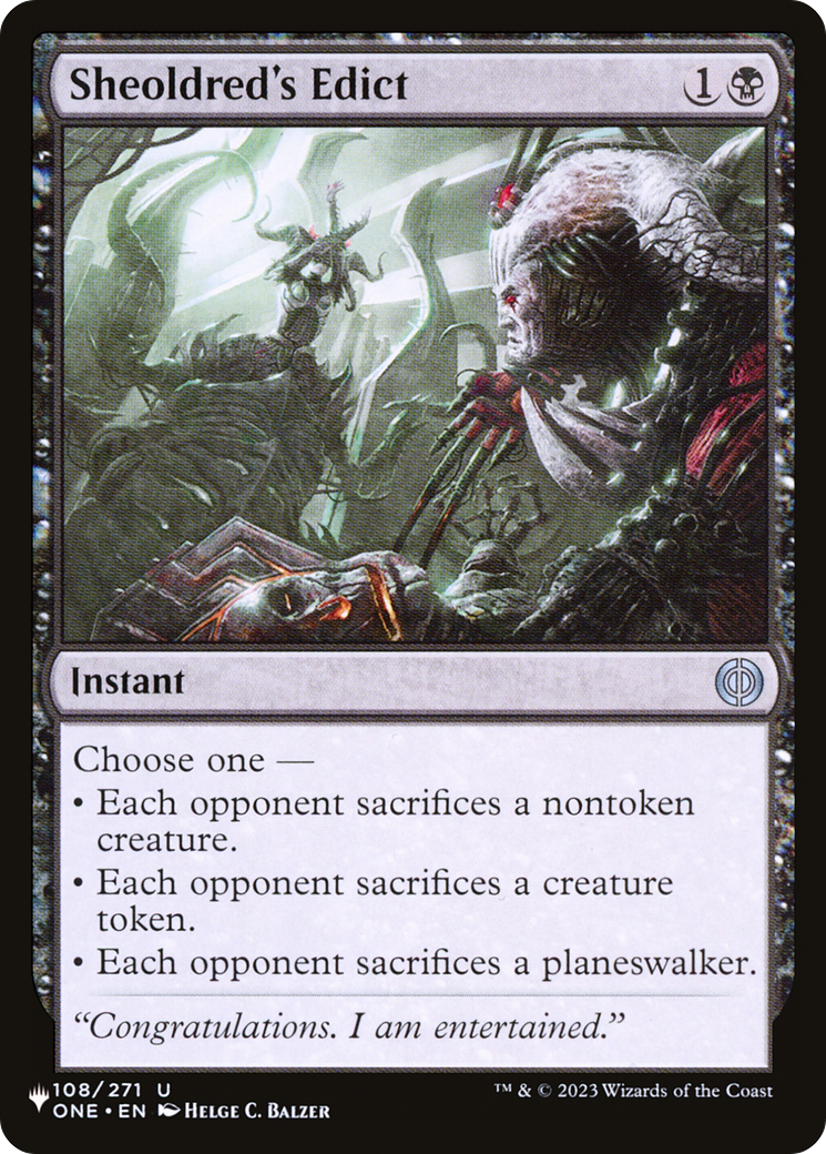 Sheoldred's Edict (108/271) [The List Reprints]