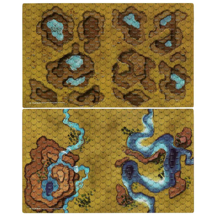 BattleTech: BattleMat - Savannah Large Lakes/Box Canyon