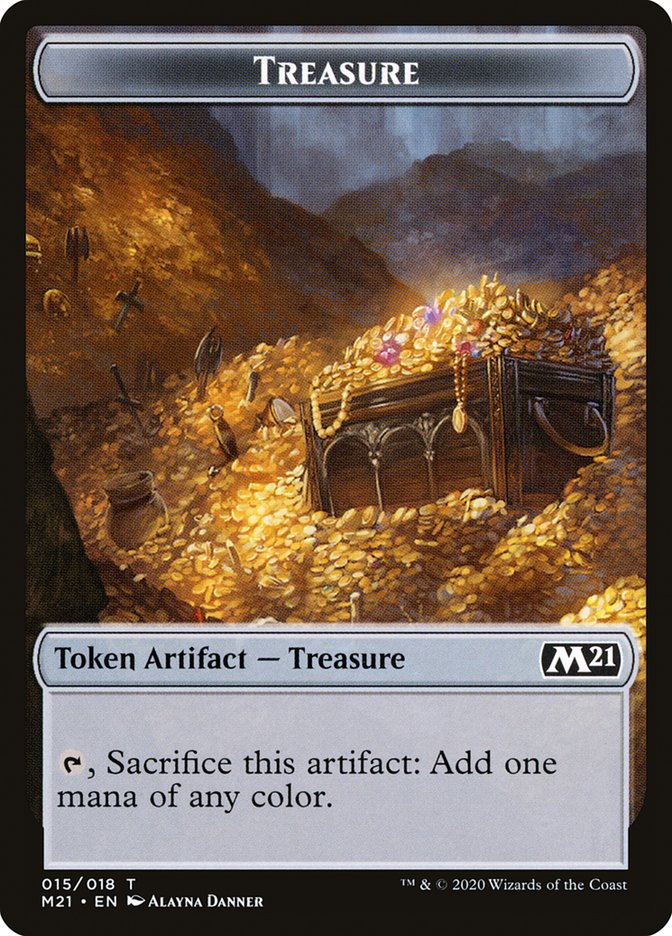 Goblin Wizard // Treasure Double-Sided Token (8 // 15) [Core Set 2021]