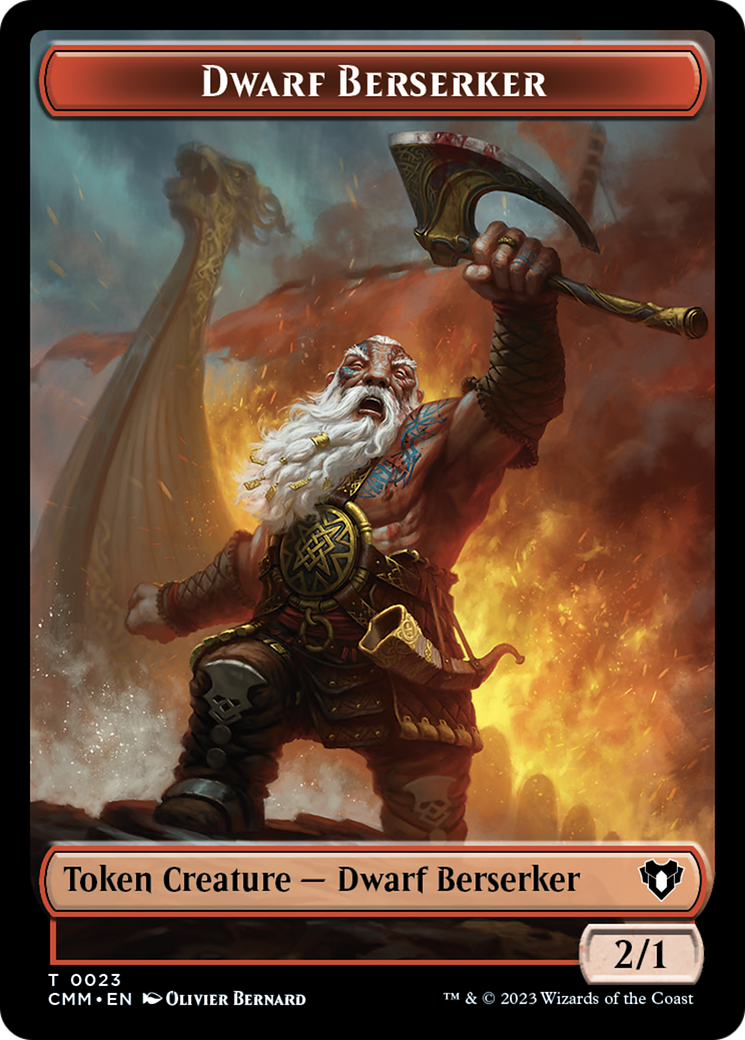 Elemental (0024) // Dwarf Berserker Double-Sided Token (24 // 23) [Commander Masters]