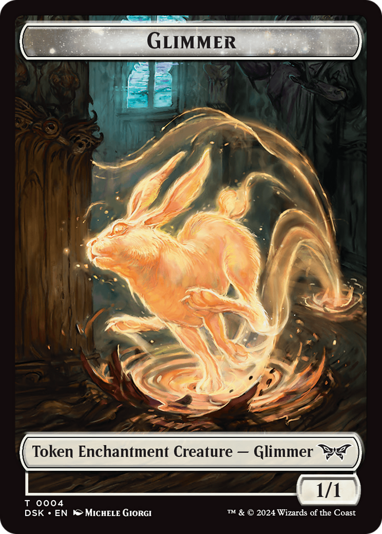 Glimmer // Manifest Double-Sided Token (4 // 18) [Duskmourn: House of Horror]
