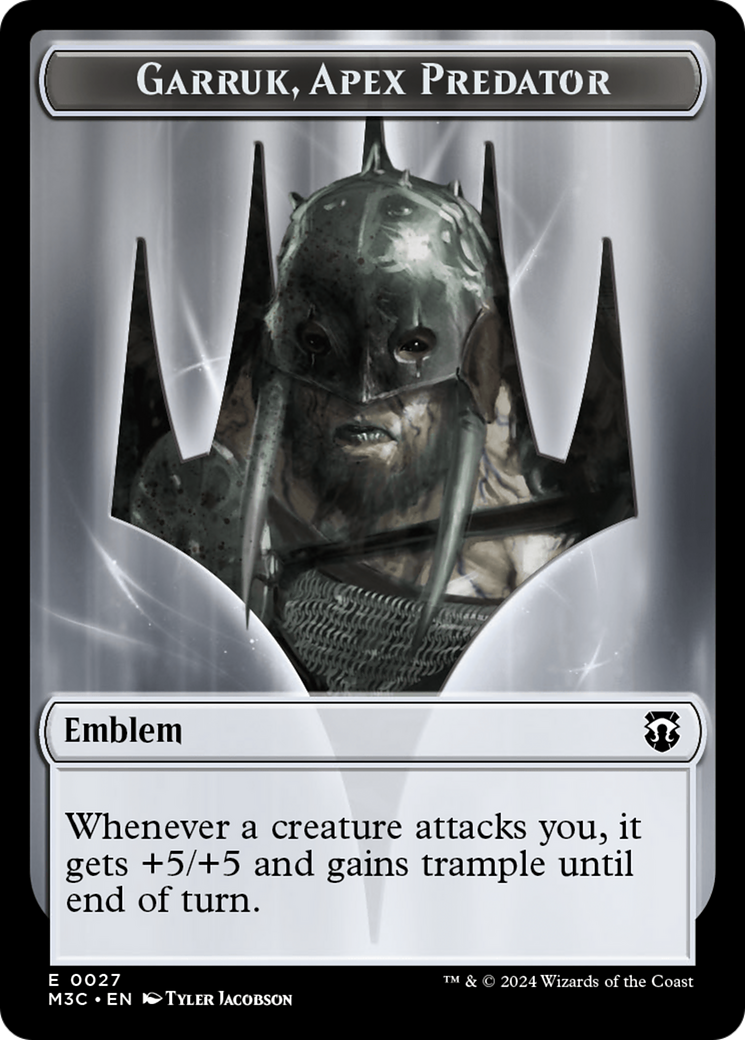 Emblem - Garruk, Apex Predator // Saproling Double-Sided Token (27 // 21) [Commander: Modern Horizons 3]
